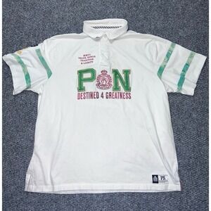 Parish Nation‎ 2X White Green Polo Shirt Short Sleeve Embroidered Logo